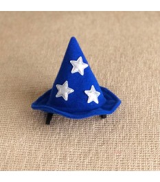 Blue pet magic hat with stars
